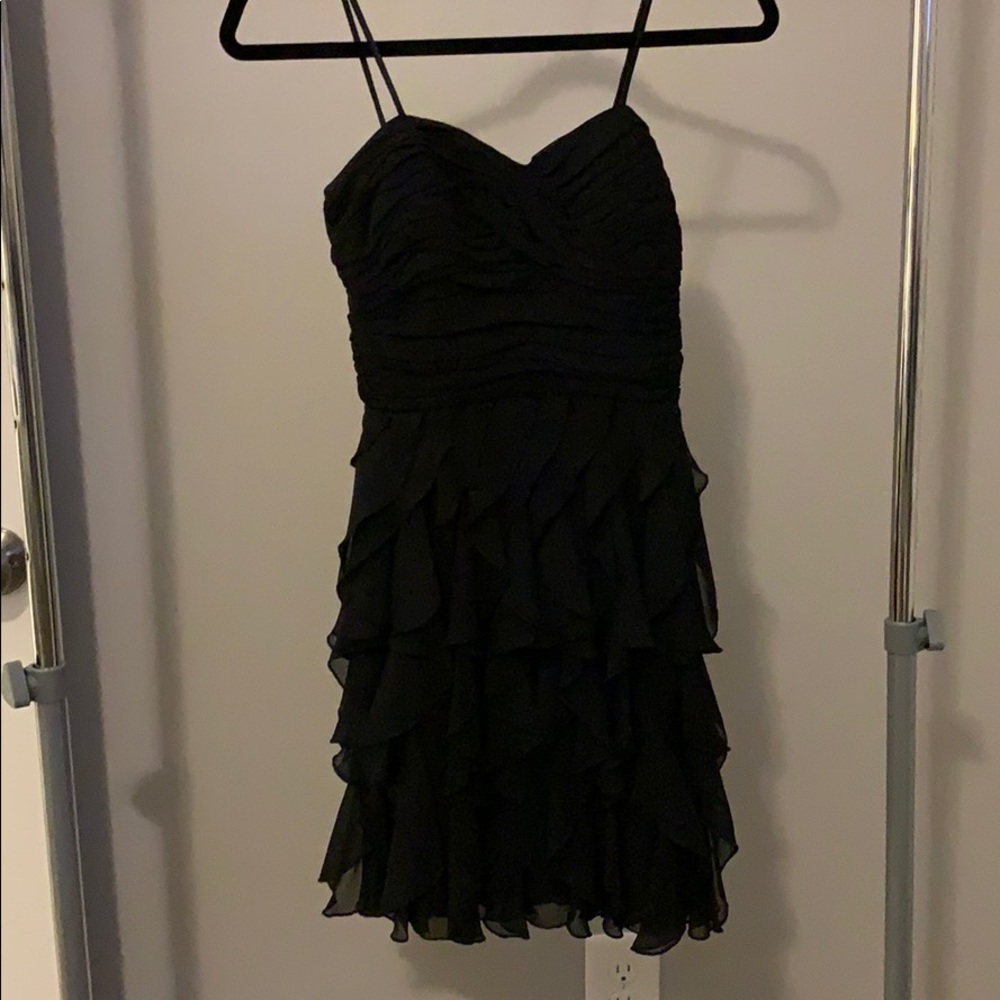 B Smart Black Ruffled Dress